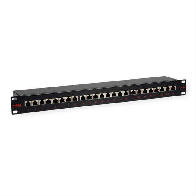 ROLINE 19" patchpaneel 1 HE, 24 poorten, Cat.5e (Klasse D), zwart