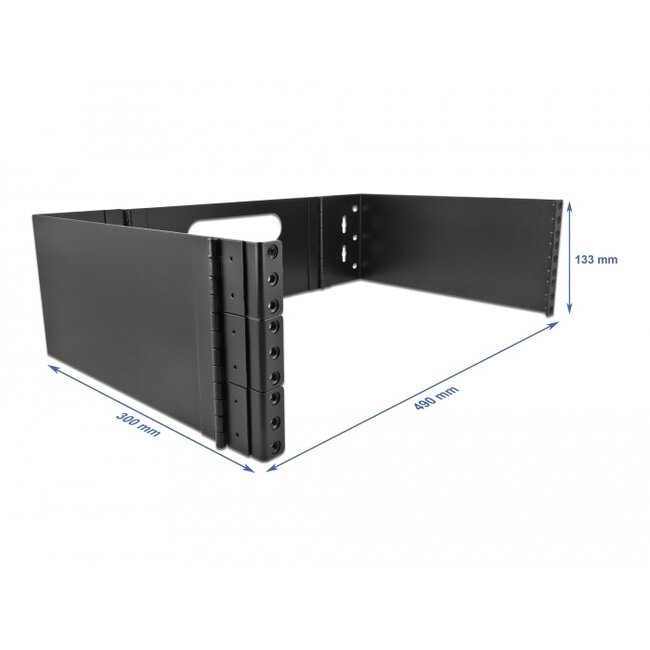 Delock 19″ Wall Mount Rack 3U foldable black