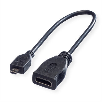Roline ROLINE HDMI High Speed Kabel met Ethernet, HDMI F - Micro HDMI M, 0,15 m