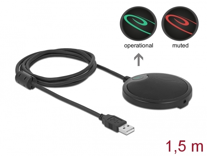 DeLOCK USB Condenser Microphone Omnidirectional for Conferences microfoon