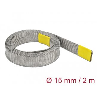 DeLOCK Delock Braided sleeve for EMC shielding stretchable 2 m x 15 mm