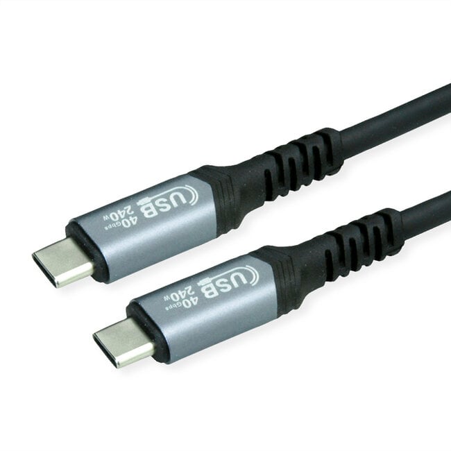 VALUE USB4 Gen3x2 Kabel, C-C, M/M, 40Gbit/s, 240W , zwart, 0,5 m