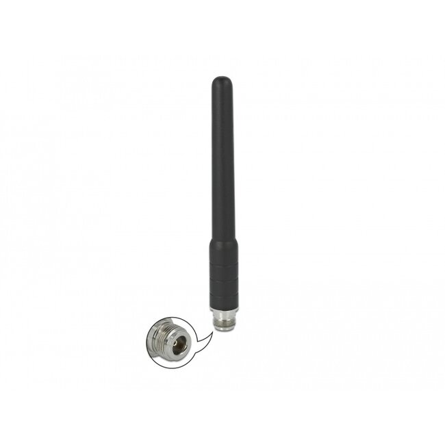 Delock GSM, UMTS Antenna N jack 2 dBi 17.8 cm omnidirectional fixed with flexible materials outdoor black