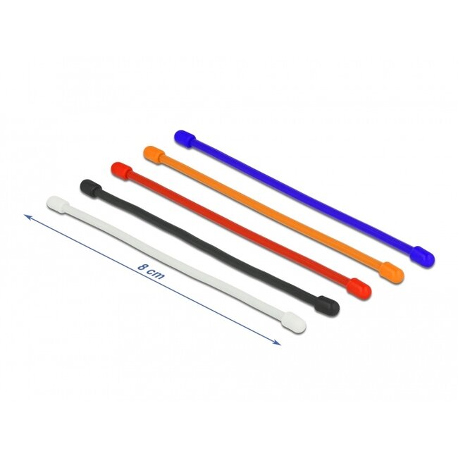 Delock Cable Ties flexible L 80 x W 4 mm assorted colors set 10 pieces