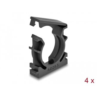 DeLOCK Delock Cable sleeve holder with locking clip 28.5 mm 4 pieces black