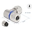 Delock M12 Connector A-coded 4 pin female for mounting with screw connection 90° angled metal
