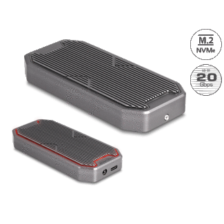DeLOCK Delock External Gaming Enclosure for M.2 NVMe PCIe SSD with SuperSpeed USB 20 Gbps (USB 3.2 Gen 2x2) USB Type-C™ female and RGB LED illumination