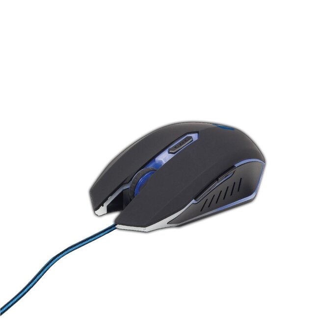 Gaming muis USB, zwart/blauw