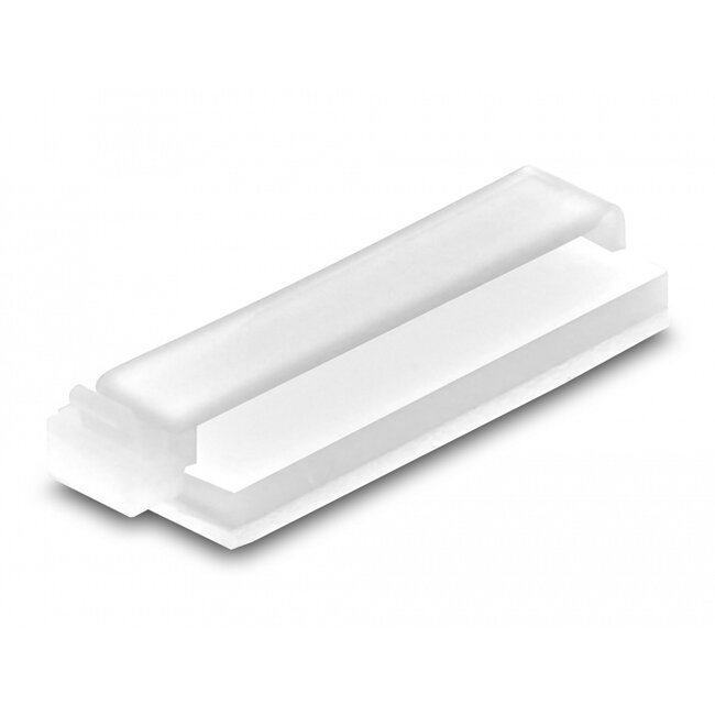 Delock Cable holder with locking clip self-adhesive natural 10 pieces