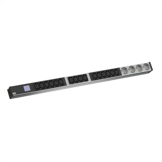 Bachmann BACHMANN BN0500 19" PDU 1HE 16xC13 4x geaard contact, vermogensmeting, aansluiting CEE 16A, blauw