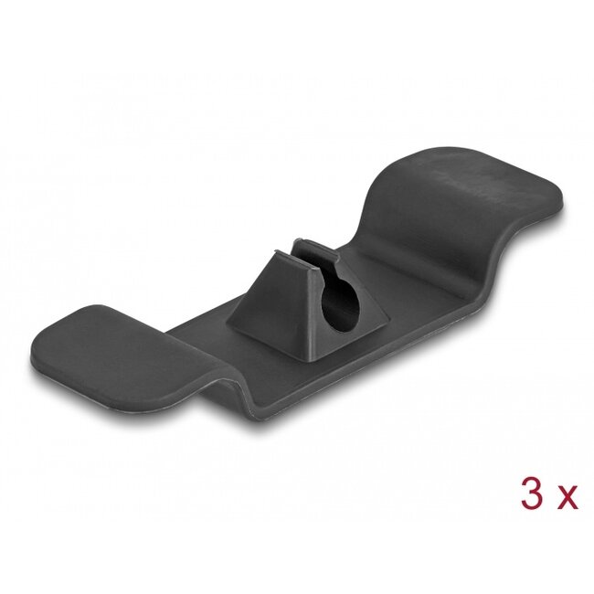Delock Cable holder Clip self-adhesive set 3 pieces black