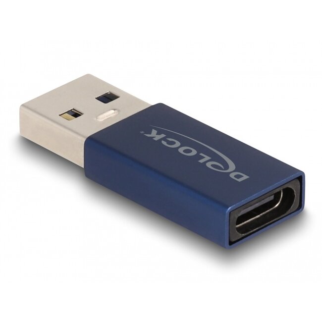 Delock USB 10 Gbps Adapter USB Type-A male to USB Type-C™ active female blue