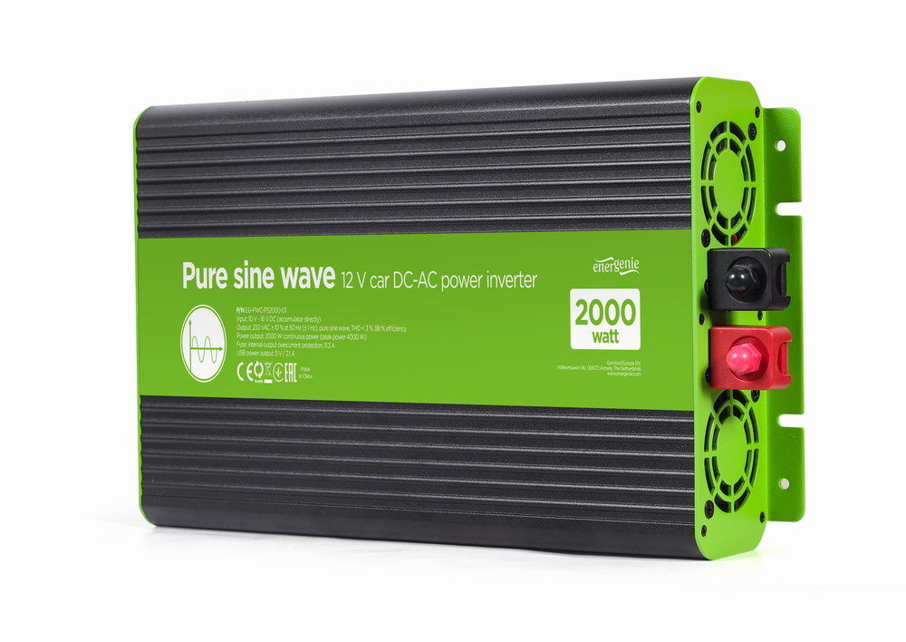12 V DC-AC omvormer met zuivere sinusgolf, 2000 W