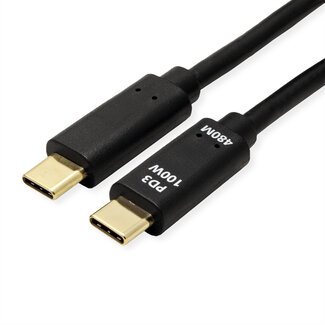 Value VALUE USB 2.0 Kabel, C-C, M/M, 100W, zwart, 1 m