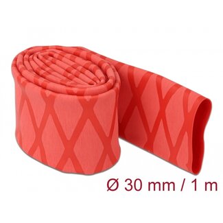 DeLOCK Delock Heat Shrink Tube X-pattern non-slip 1 m x 30 mm red