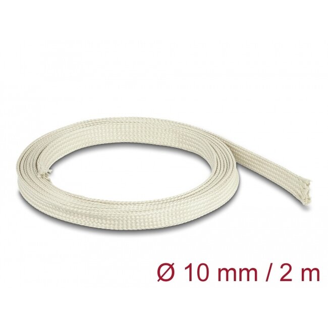 Delock Braided Sleeve made of nomex fibers 2 m x 10 mm white