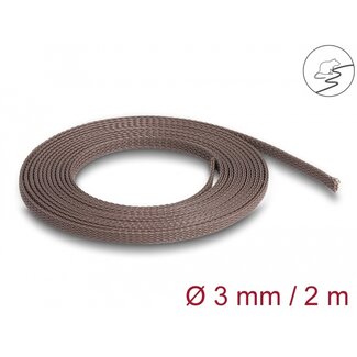 DeLOCK Delock Braided Sleeve rodent resistant stretchable 2 m x 3 mm brown