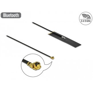 DeLOCK Delock Dualband WLAN ac/ax/a/b/g/n Antenna I-PEX Inc., MHF® I plug 1.7 - 4.7 dBi PIFA FPC omnidirectional