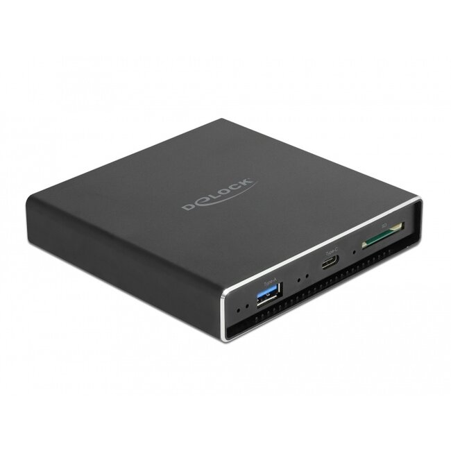 Delock External Enclosure for 2.5″ SATA HDD / SSD with additional USB Type-C™ and Type-A Port and SD Slot