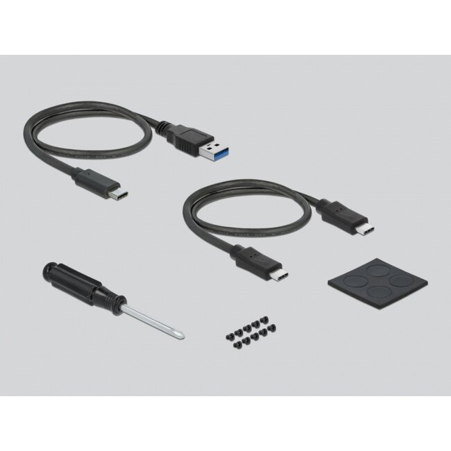 Delock External Enclosure for 2.5″ SATA HDD / SSD with additional USB Type-C™ and Type-A Port and SD Slot