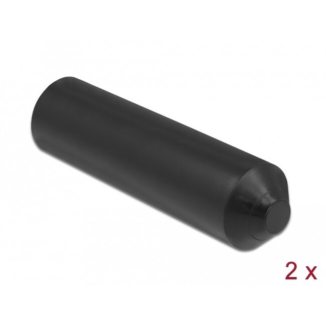 Delock End Caps with inside adhesive 70 x 20 mm 2 pieces black