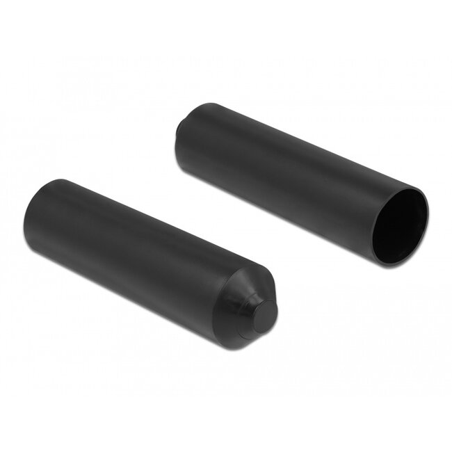 Delock End Caps with inside adhesive 70 x 20 mm 2 pieces black