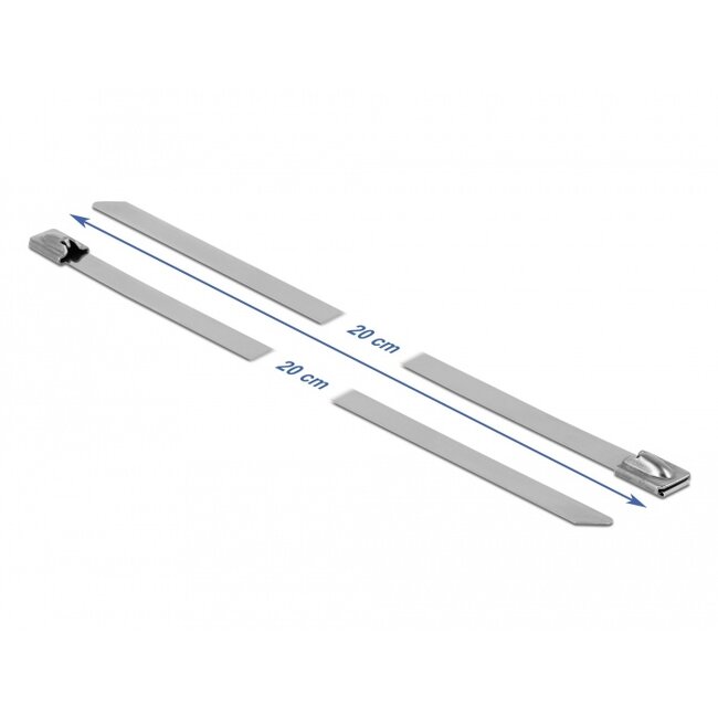 Delock Stainless Steel Cable Ties L 200 x W 7.9 mm 10 pieces