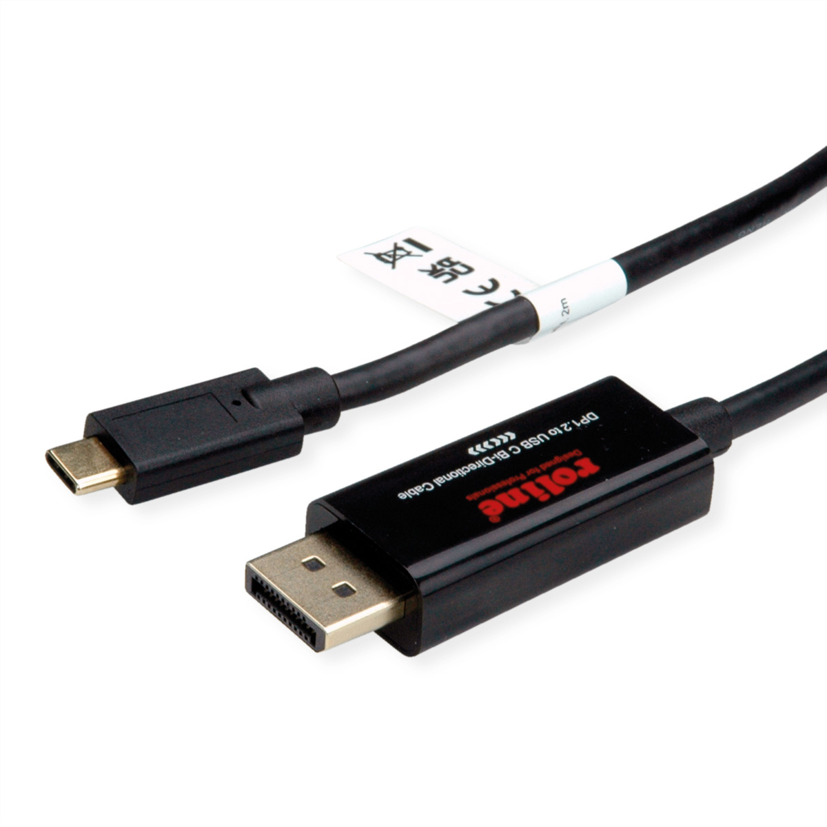 ROLINE USB Type C - DisplayPort, v1.2, bidirectionele adapterkabel, M/M, 2 m |