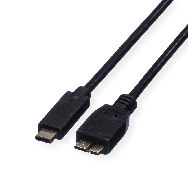 ROLINE USB 3.2 Gen 1 kabel, C - Micro B, M/M, zwart, 1 m