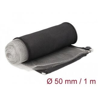 DeLOCK Delock EMI Shielding braided sleeve with zip heat resistant 1 m x 50 mm black