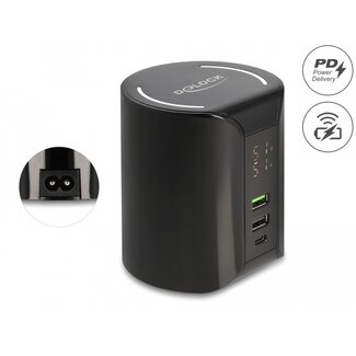 DeLOCK Delock USB and Wireless Charger 1 x USB Type-C™ PD + 2 x USB Type-A with 58 W