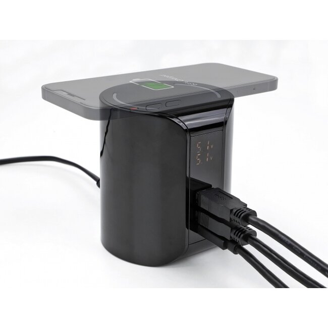 Delock USB and Wireless Charger 1 x USB Type-C™ PD + 2 x USB Type-A with 58 W