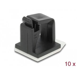 DeLOCK Delock Cable holder with locking clip self-adhesive black 10 pieces