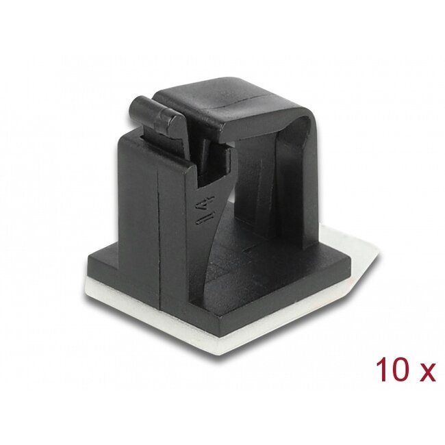 Delock Cable holder with locking clip self-adhesive black 10 pieces