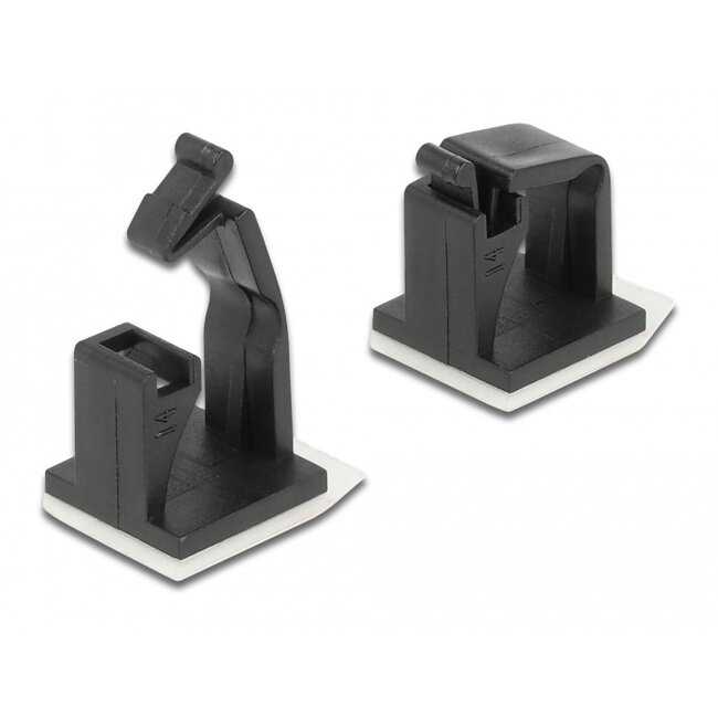 Delock Cable holder with locking clip self-adhesive black 10 pieces