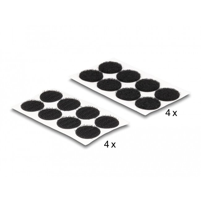 Delock Hook-and-loop dots, round, 64 pieces black