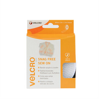 Velcro VELCRO® Textilschonendes Klettband zum Aufnähen, Haken & Flausch 20mm x 3m Weiß