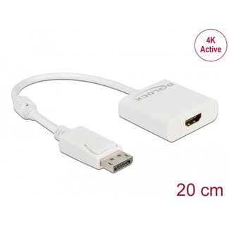 DeLOCK Delock Adapter DisplayPort 1.2 male to HDMI female 4K Active white