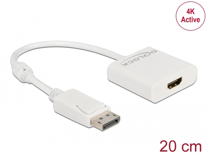 DeLOCK 63586. Snoerlengte: 0,2 m, Aansluiting 1: DisplayPort, Aansluiting 2: HDMI. Aantal per verpakking: 1 stuk(s)