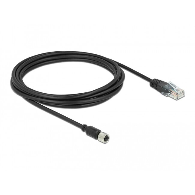 Navilock Connection Cable M8 female serial waterproof to RJ45 male 2.8 m