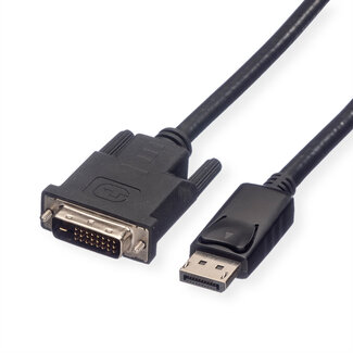 Roline ROLINE DisplayPort Kabel DP Male - DVI Male (24+1), LSOH, zwart, 1 m