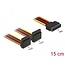 Delock Cable SATA 15 pin power plug with latching function > 2 x SATA 15 pin power receptacle up 15 cm