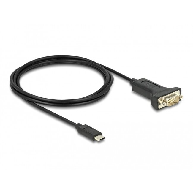 Delock Adapter USB Type-C™ to 1 x Serial RS-232 D-Sub 9 pin male with nuts 2 m
