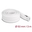Delock Braided Sleeve with zip fastener heat-resistant 3 m x 50 mm white