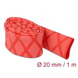 DeLOCK Delock Heat Shrink Tube X-pattern non-slip 1 m x 20 mm red