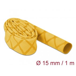 DeLOCK Delock Heat Shrink Tube X-pattern non-slip 1 m x 15 mm yellow