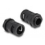 Delock Cable protection sleeve 2 m x 15.8 mm with 2 x PG11 conduit fitting set black