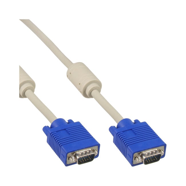 InLine® S-VGA kabel, beige, 15HD M/M, 7m