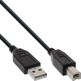 InLine® InLine® USB 2.0 kabel, zwart, AM/BM, 5m