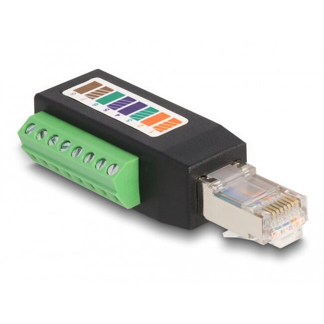 Delock RJ45 plug Cat.5e to Terminal Block Adapter 90° angled